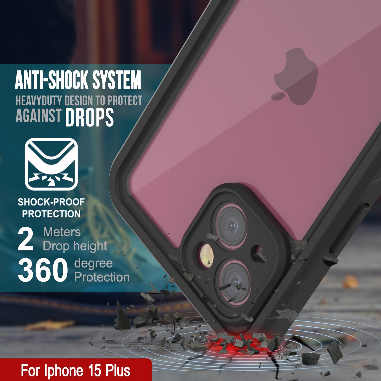iPhone 13 Mini Waterproof IP68 Case, Punkcase [Clear] [StudStar Series]  [Slim Fit] [Dirtproof]