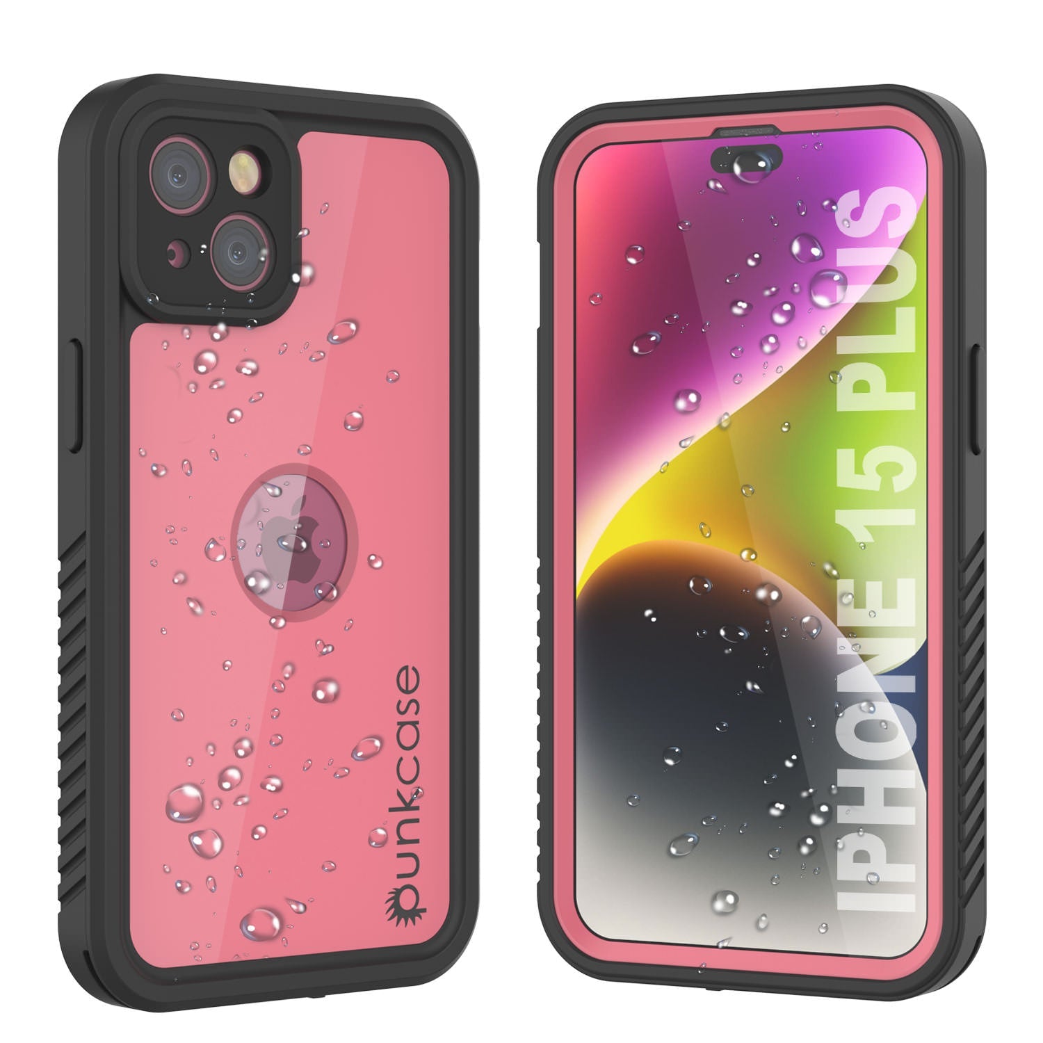 iPhone 15 Plus Waterproof IP68 Case, Punkcase [Pink] [StudStar Series] [Slim Fit] [Dirtproof]