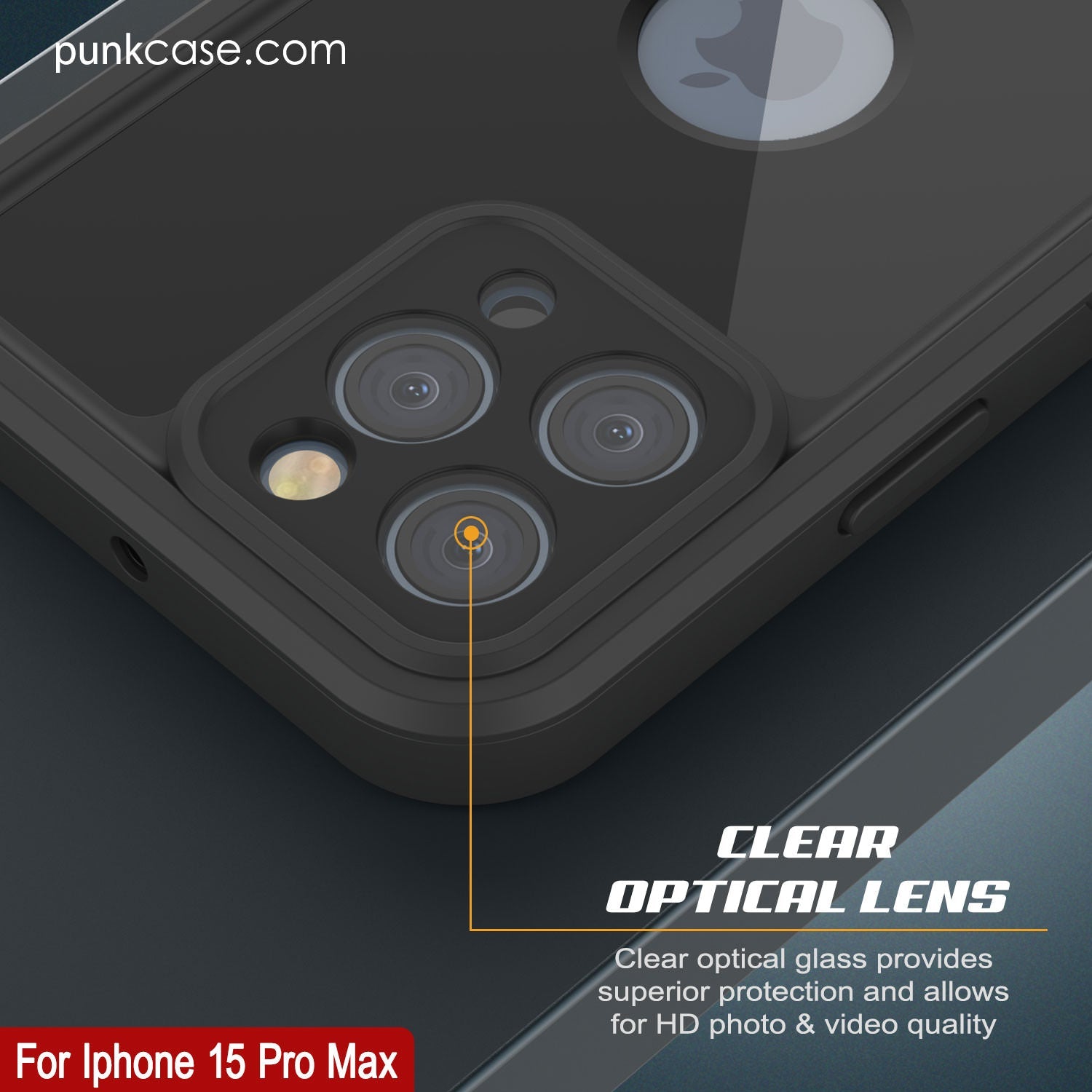 iPhone 15 Pro Max Waterproof IP68 Case, Punkcase [Black] [StudStar Series] [Slim Fit]