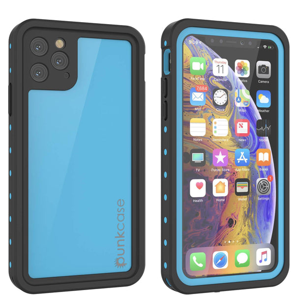 iPhone 11 Pro Waterproof IP68 Case, Punkcase [Light blue] [StudStar Series] [Slim Fit] [Dirtproof]