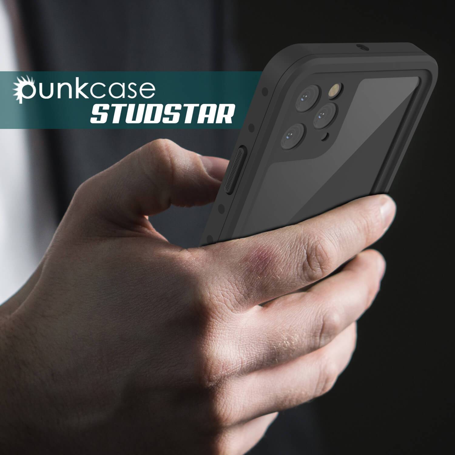 iPhone 11 Pro Waterproof IP68 Case, Punkcase [Black] [StudStar Series] [Slim Fit]