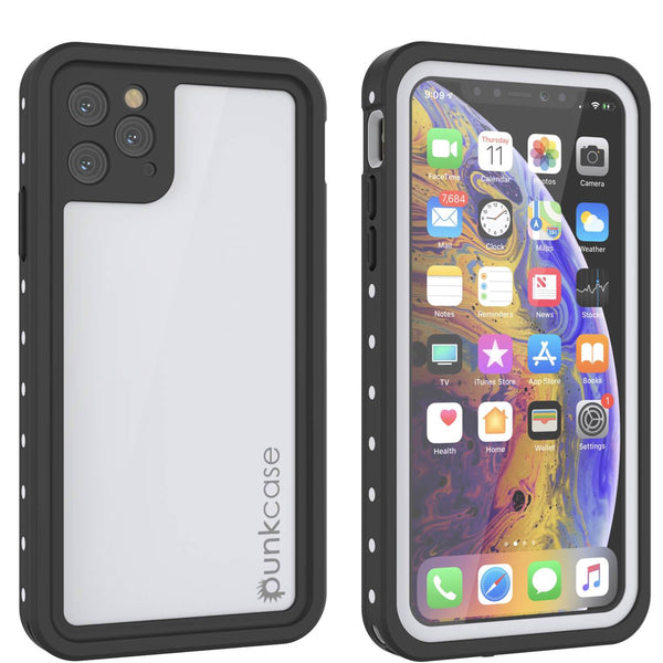 iPhone 11 Pro Max Waterproof IP68 Case, Punkcase [White] [StudStar Series] [Slim Fit] [Dirtproof]