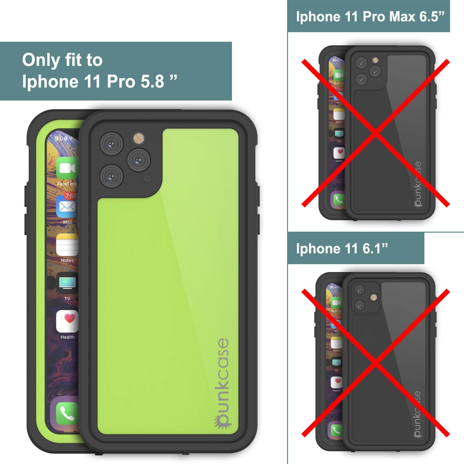 iPhone 11 Pro Waterproof IP68 Case, Punkcase [Light green] [StudStar Series] [Slim Fit] [Dirtproof]