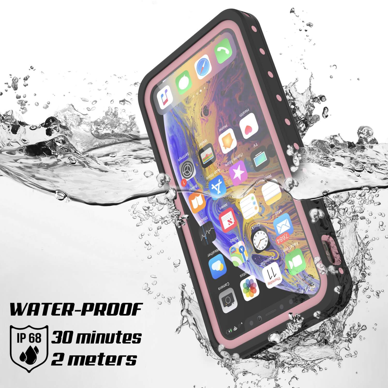 iPhone 11 Pro Max Waterproof IP68 Case, Punkcase [Pink] [StudStar Series] [Slim Fit] [Dirtproof]