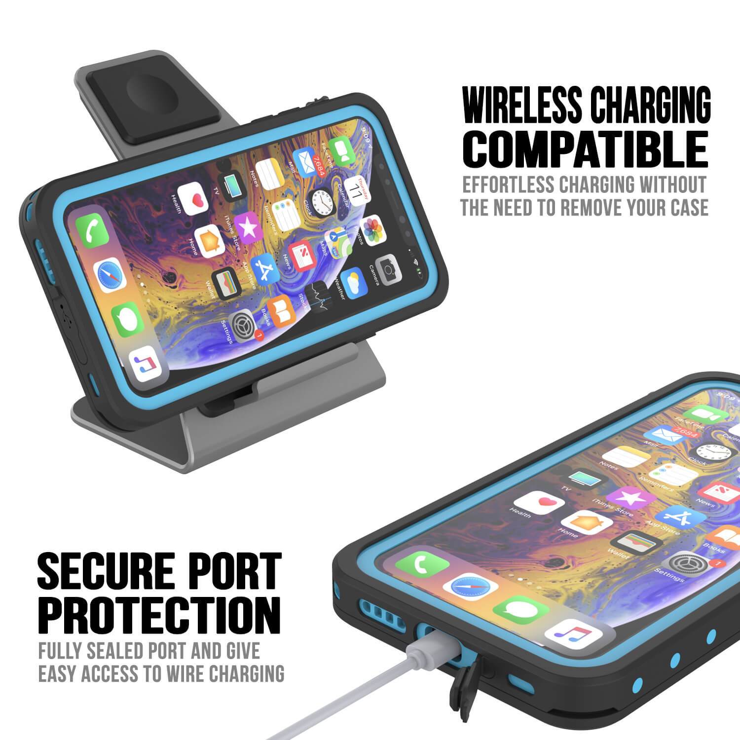 iPhone 11 Waterproof IP68 Case, Punkcase [Light blue] [StudStar Series] [Slim Fit] [Dirtproof]