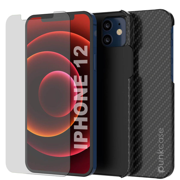 iPhone 12 Case, Punkcase CarbonShield, Heavy Duty & Ultra Thin 2 Piece Dual Layer [shockproof]