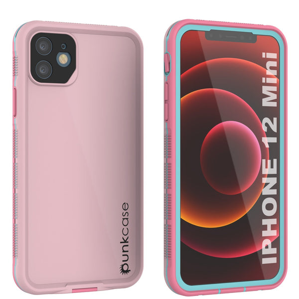 Punkcase iPhone 13 Mini Waterproof Case [Aqua Series] Armor Cover [Pink]