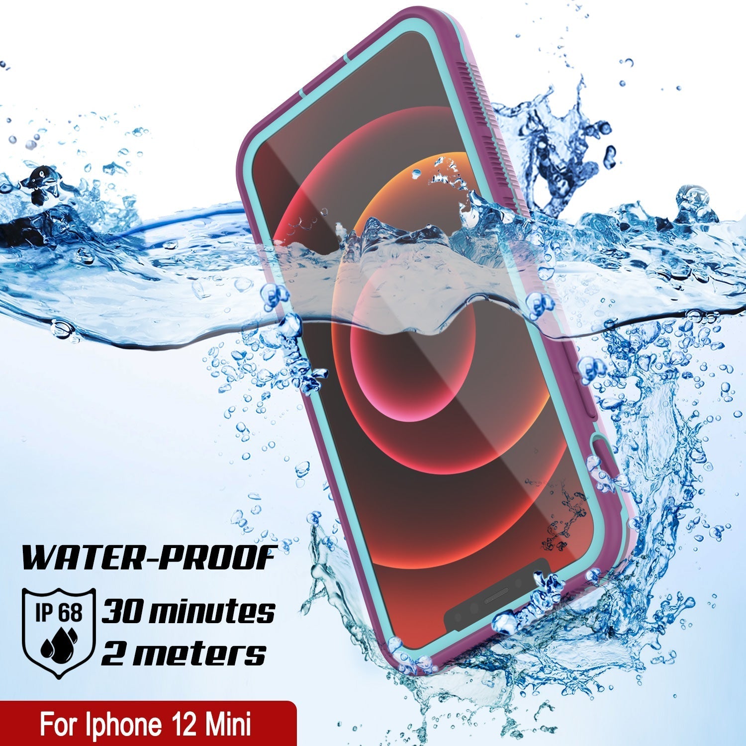 Punkcase iPhone 13 Mini Waterproof Case [Aqua Series] Armor Cover [Blue]