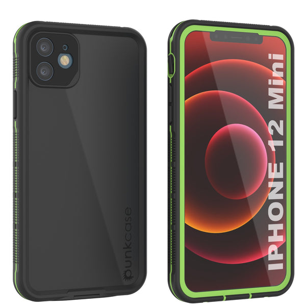 Punkcase iPhone 12 Mini Waterproof Case [Aqua Series] Armor Cover [Black]
