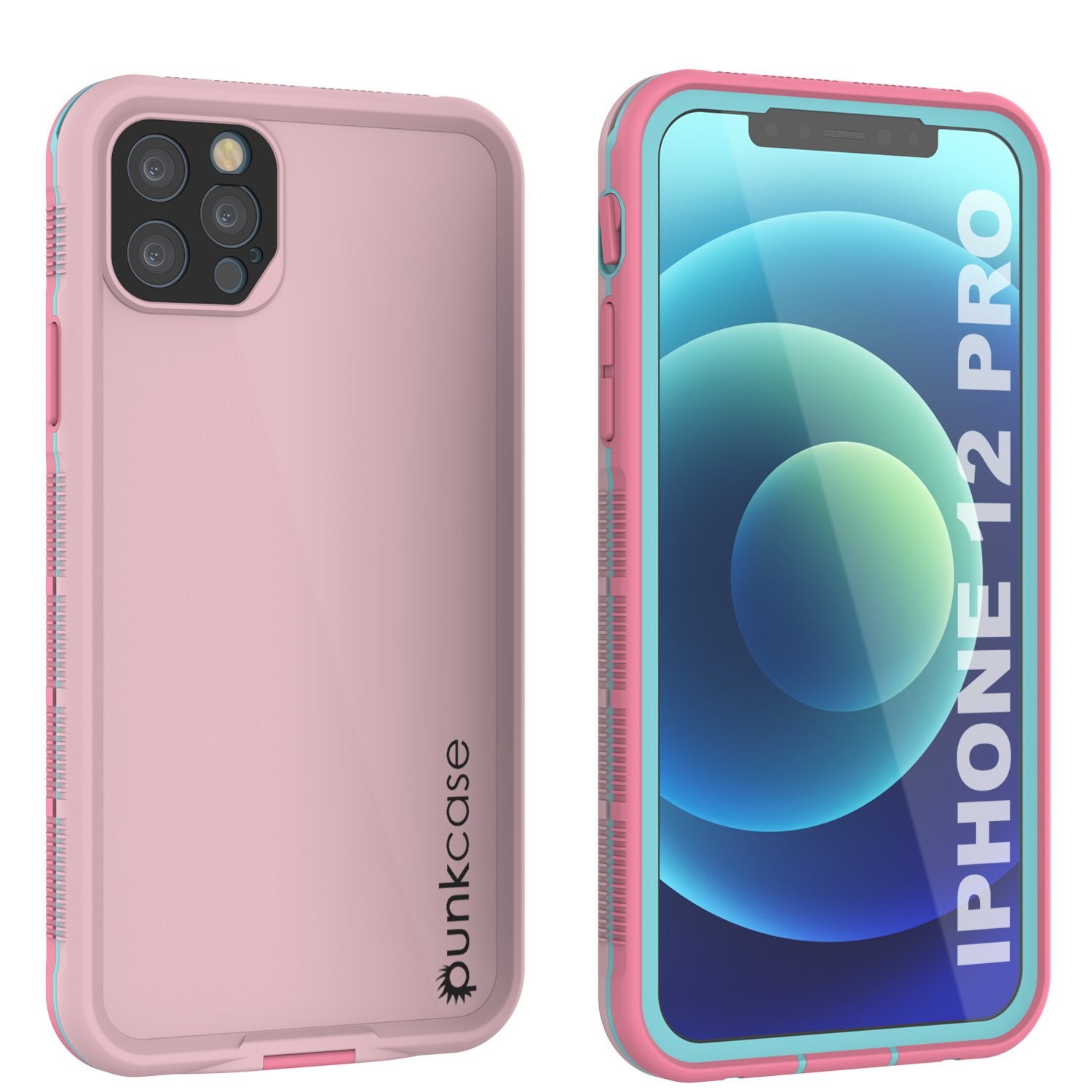 Punkcase iPhone 12 Pro Waterproof Case [Aqua Series] Armor Cover [Pink]