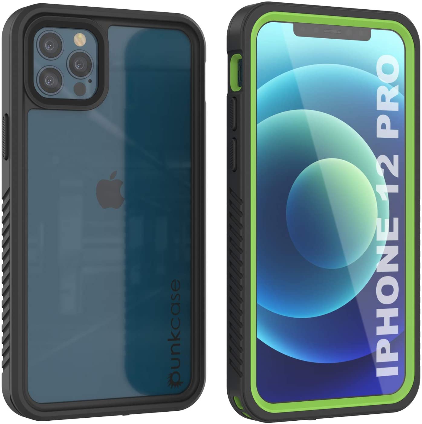 iPhone 12 Pro Waterproof Case, Punkcase [Extreme Series] Armor Cover W/ Built In Screen Protector [Light Green]