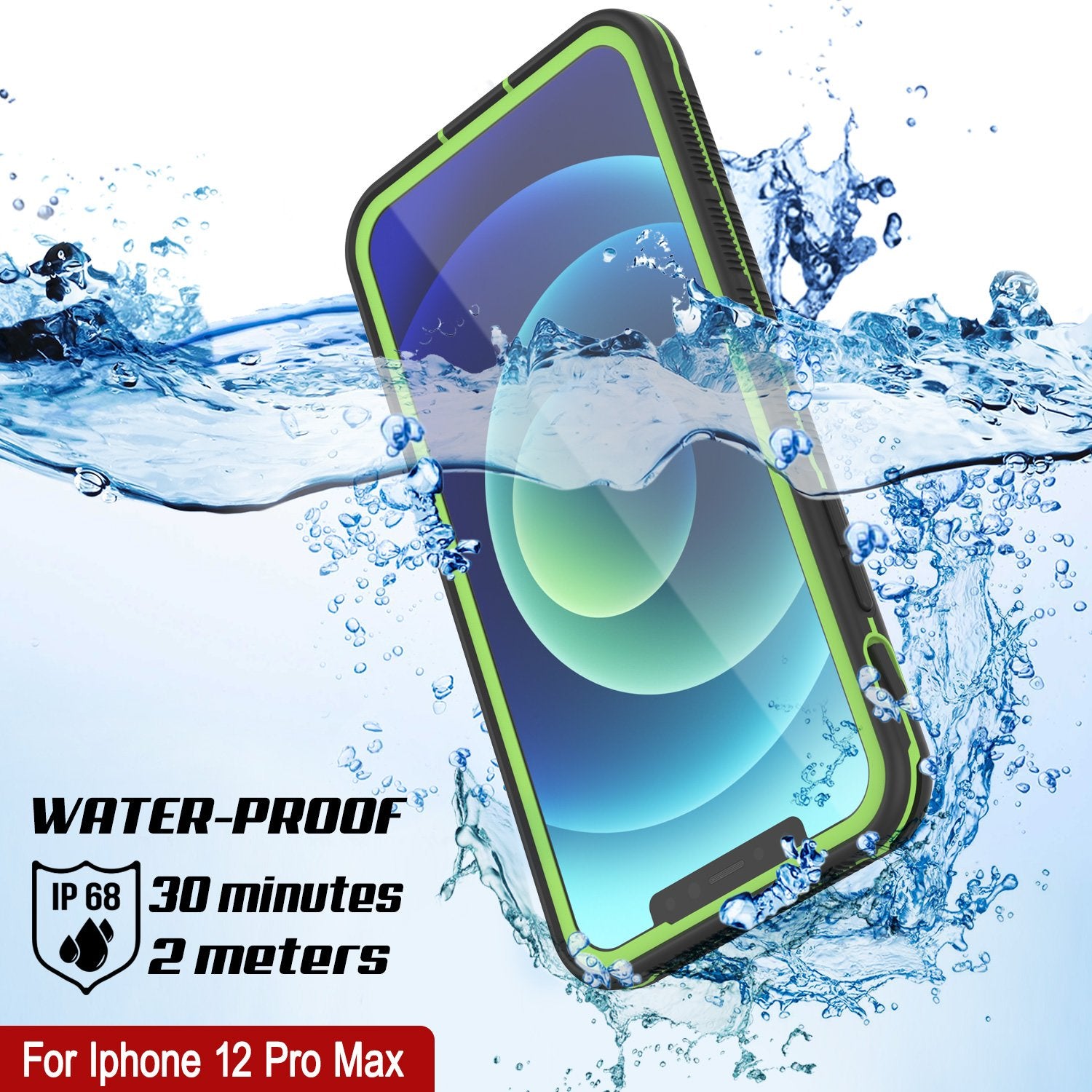 Punkcase iPhone 12 Pro Max Waterproof Case [Aqua Series] Armor Cover [Black]