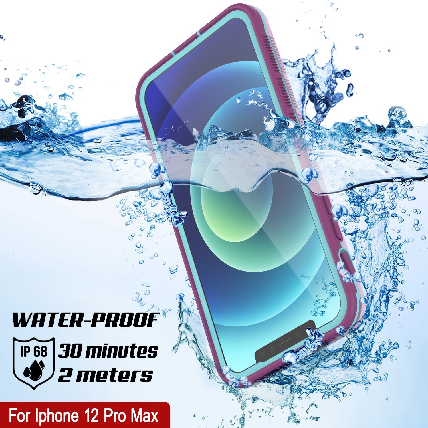 Punkcase iPhone 13 Pro Max Waterproof Case [Aqua Series] Armor Cover [Blue]