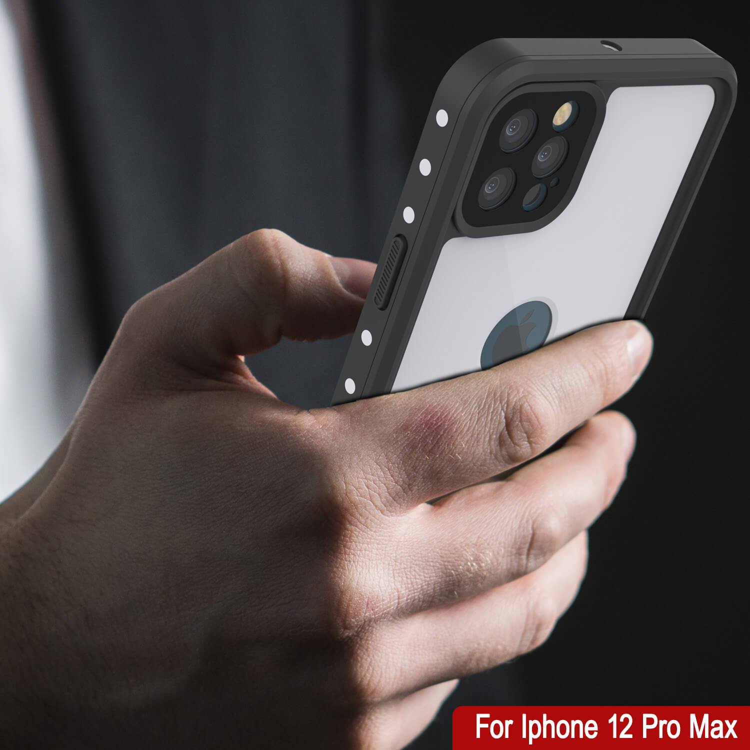 iPhone 12 Pro Max Waterproof IP68 Case, Punkcase [White] [StudStar Series] [Slim Fit] [Dirtproof]