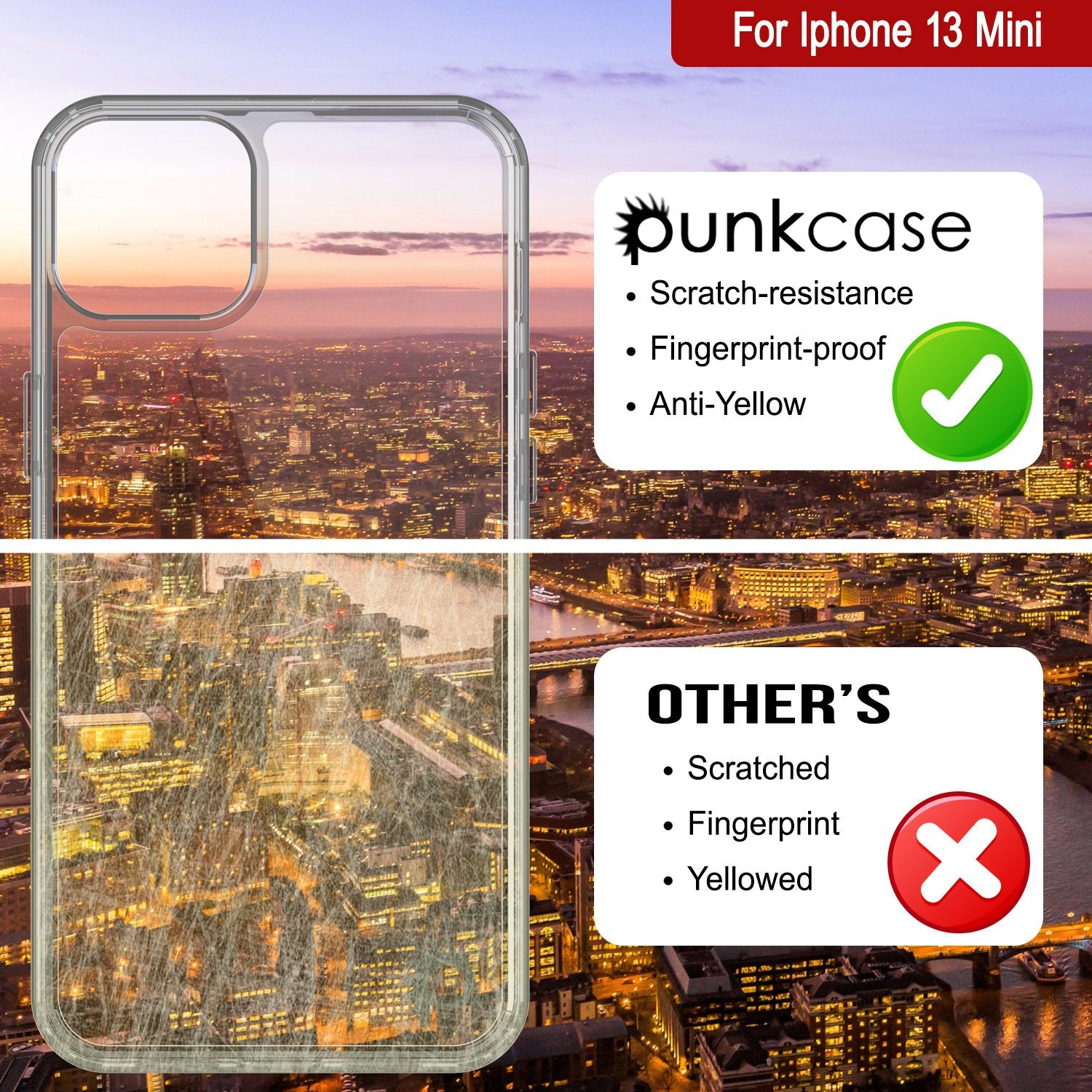 iPhone 13 Mini Case Punkcase® LUCID 2.0 Clear Series Series w/ PUNK SHIELD Screen Protector | Ultra Fit