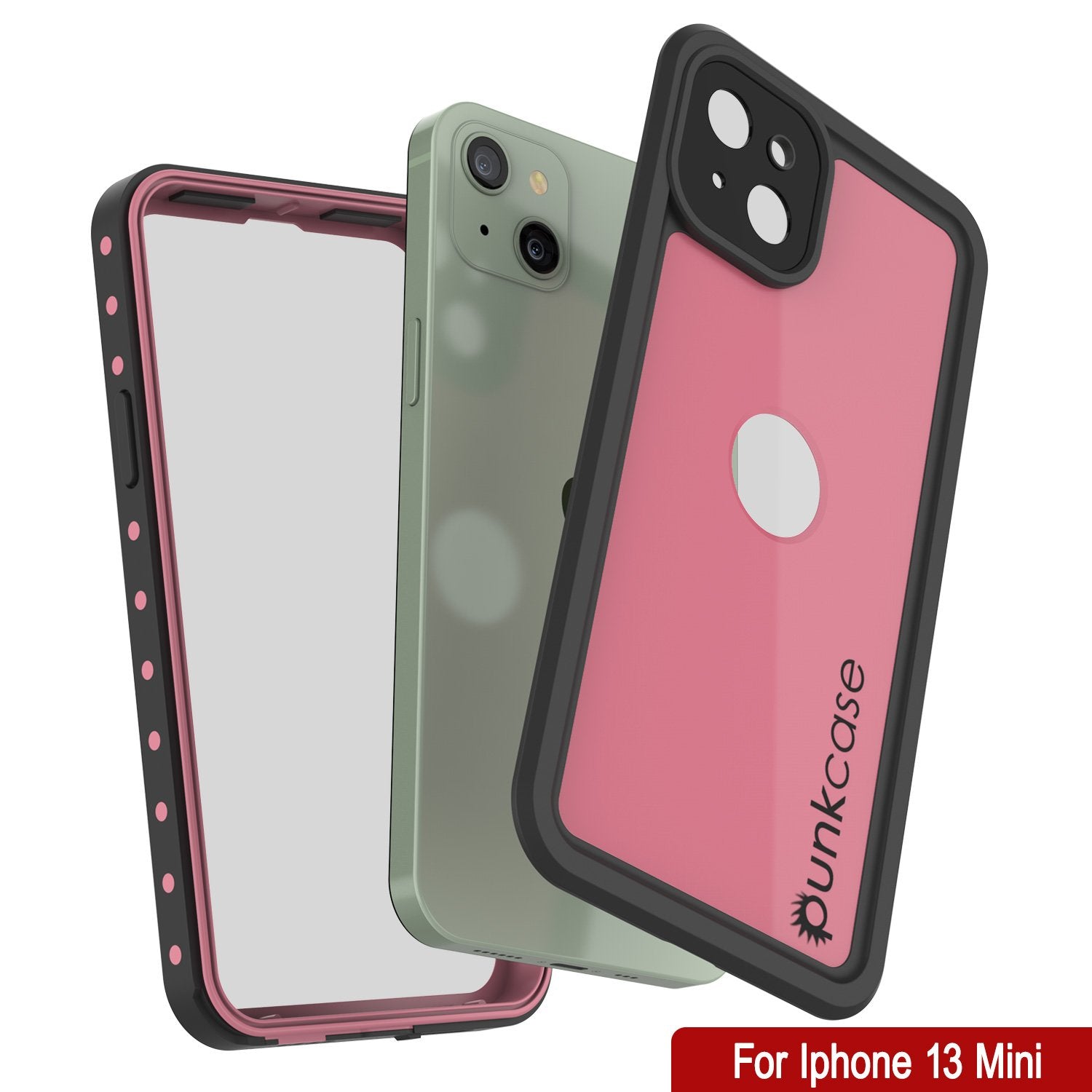 iPhone 13 Mini Waterproof IP68 Case, Punkcase [Pink] [StudStar Series] [Slim Fit] [Dirtproof]