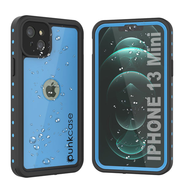 iPhone 13 Mini Waterproof IP68 Case, Punkcase [Light blue] [StudStar Series] [Slim Fit] [Dirtproof]