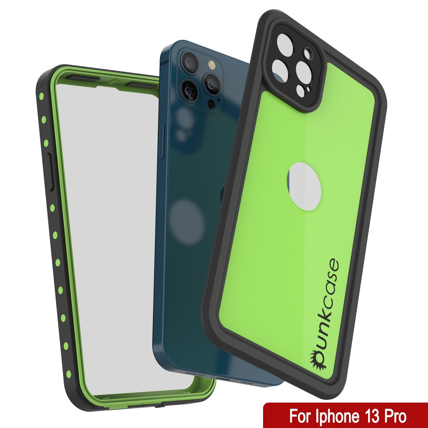 iPhone 13 Pro Waterproof IP68 Case, Punkcase [Light green] [StudStar Series] [Slim Fit] [Dirtproof]