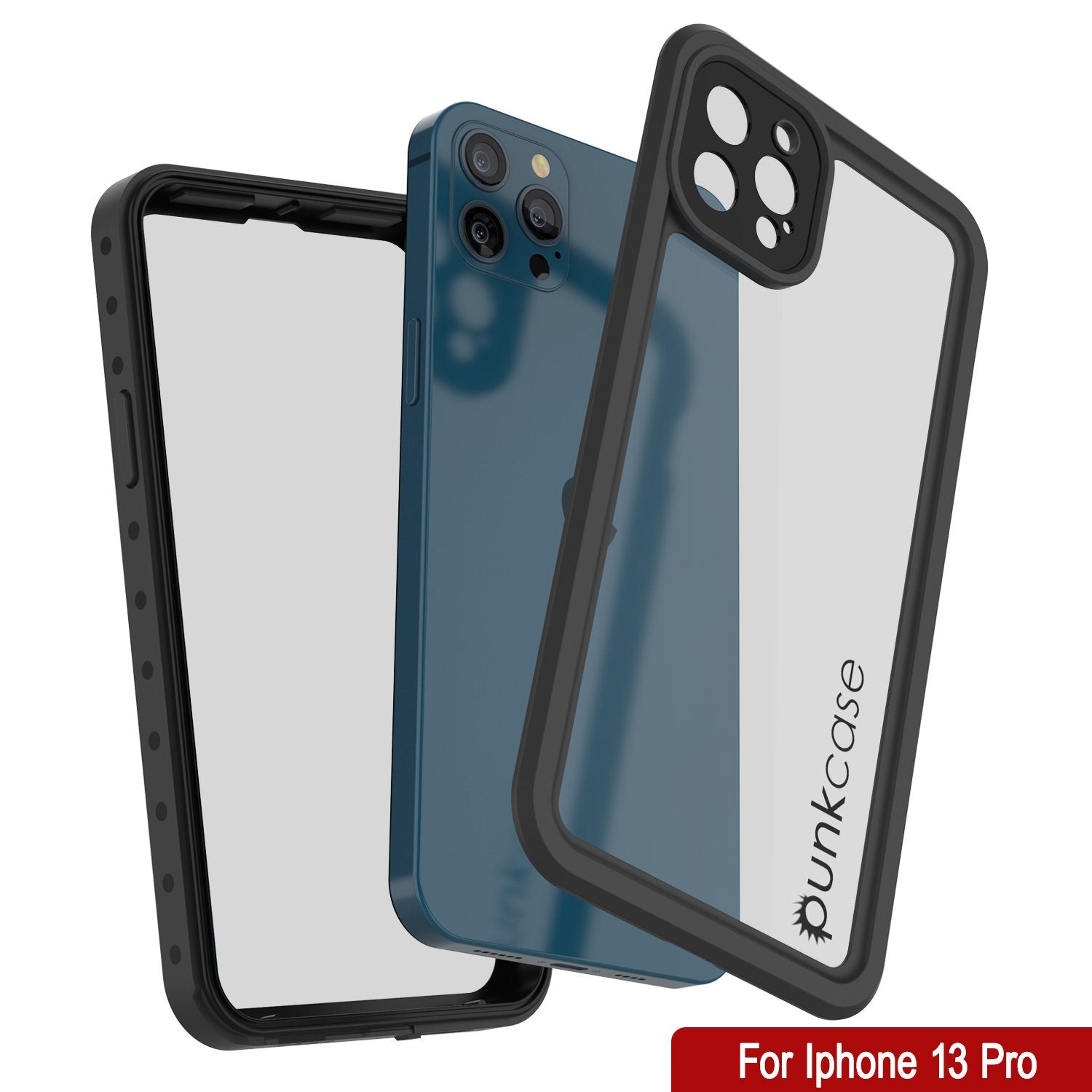 iPhone 13 Pro Waterproof IP68 Case, Punkcase [Clear] [StudStar Series] [Slim Fit] [Dirtproof]