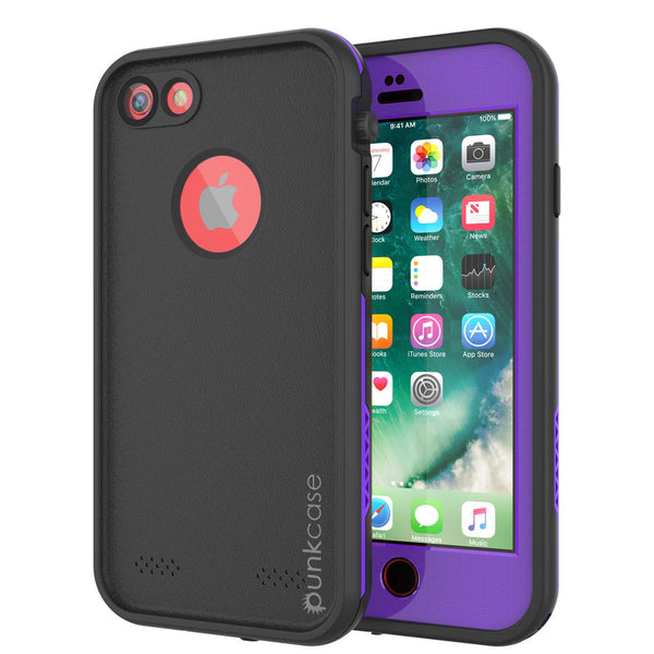 iPhone 7 Waterproof Case, Punkcase SpikeStar Purple Series | Thin Fit 6.6ft Underwater IP68