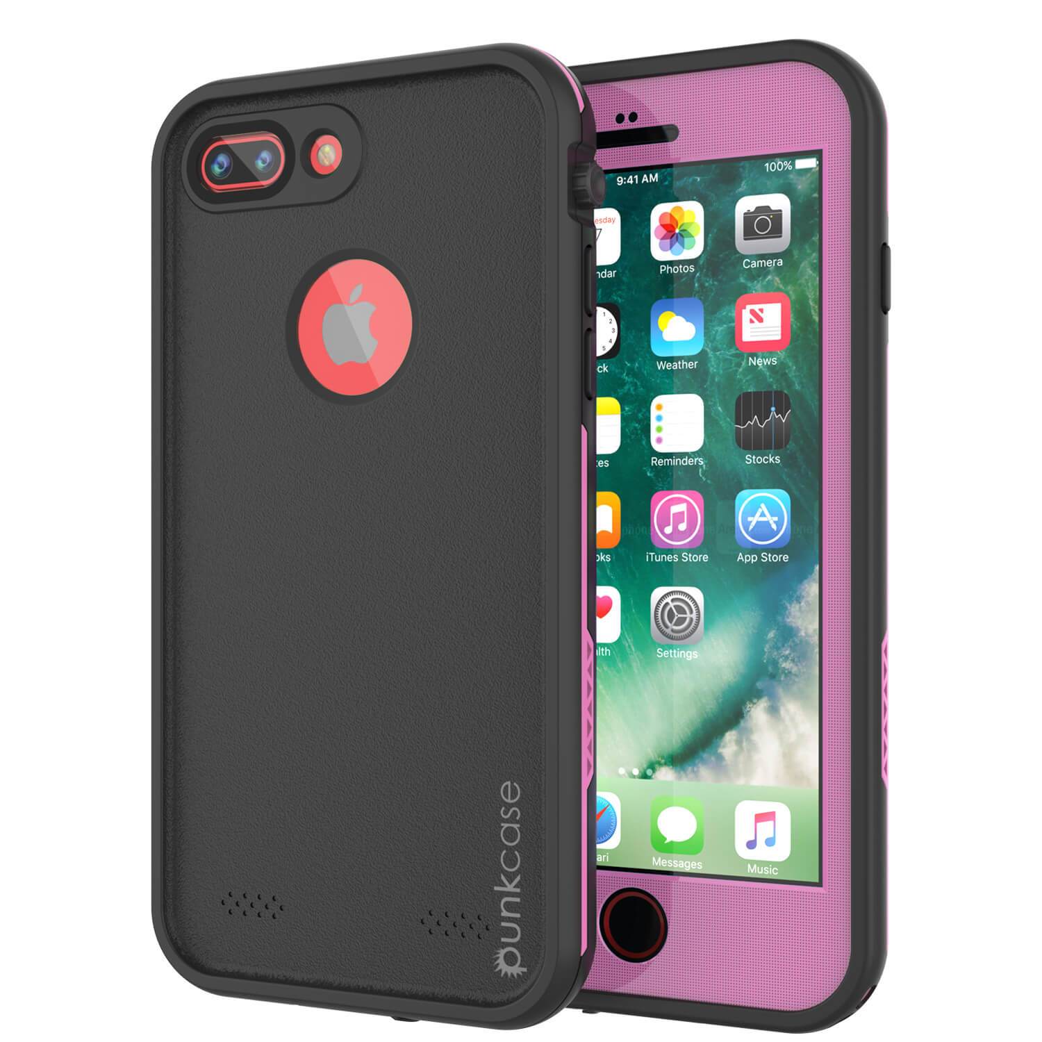 iPhone 8+ Plus Waterproof Case, Punkcase SpikeStar Pink Series | Thin Fit 6.6ft Underwater IP68
