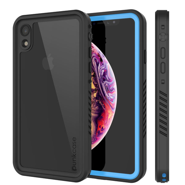 iPhone XR Waterproof Case, Punkcase [Extreme Series] Armor Cover W/ Built In Screen Protector [Light Blue]