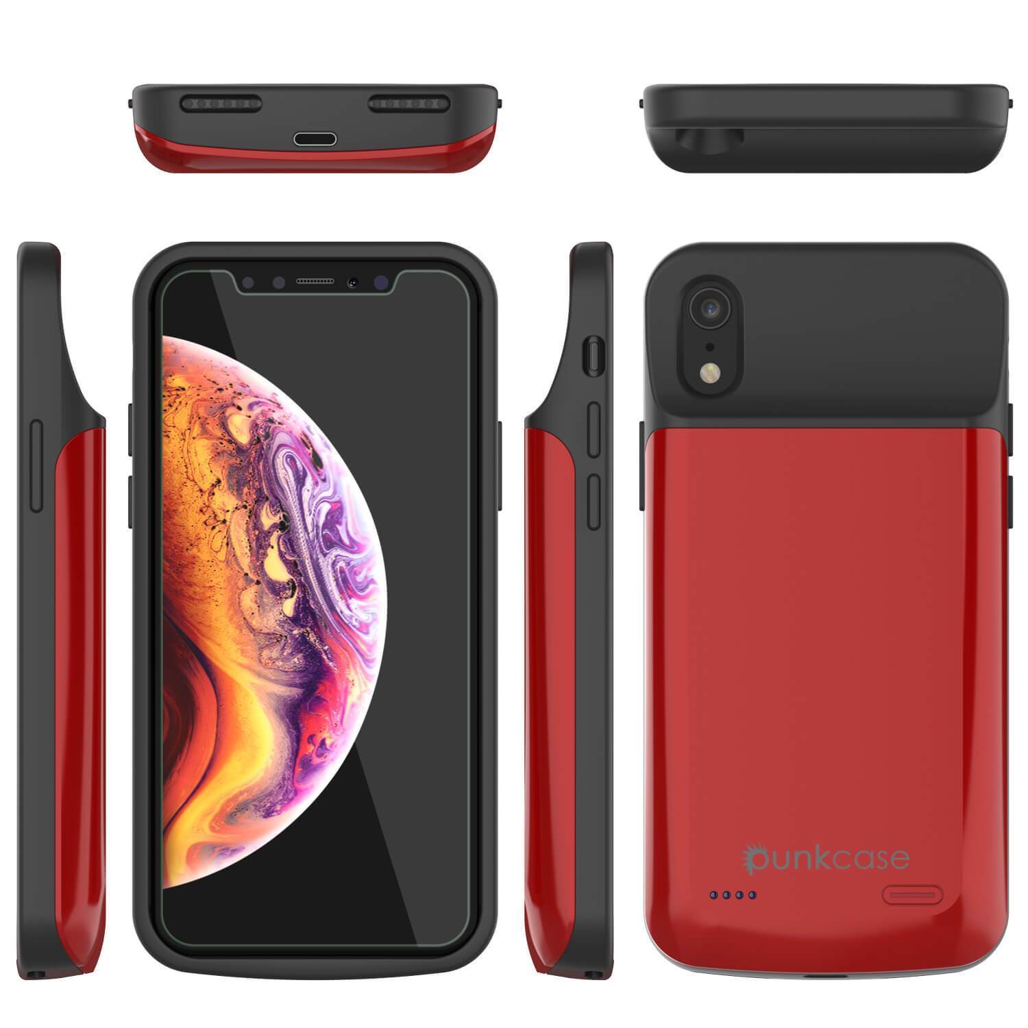iPhone 11 Battery Case, PunkJuice 5000mAH Fast Charging Power Bank W/ Screen Protector | [Red]