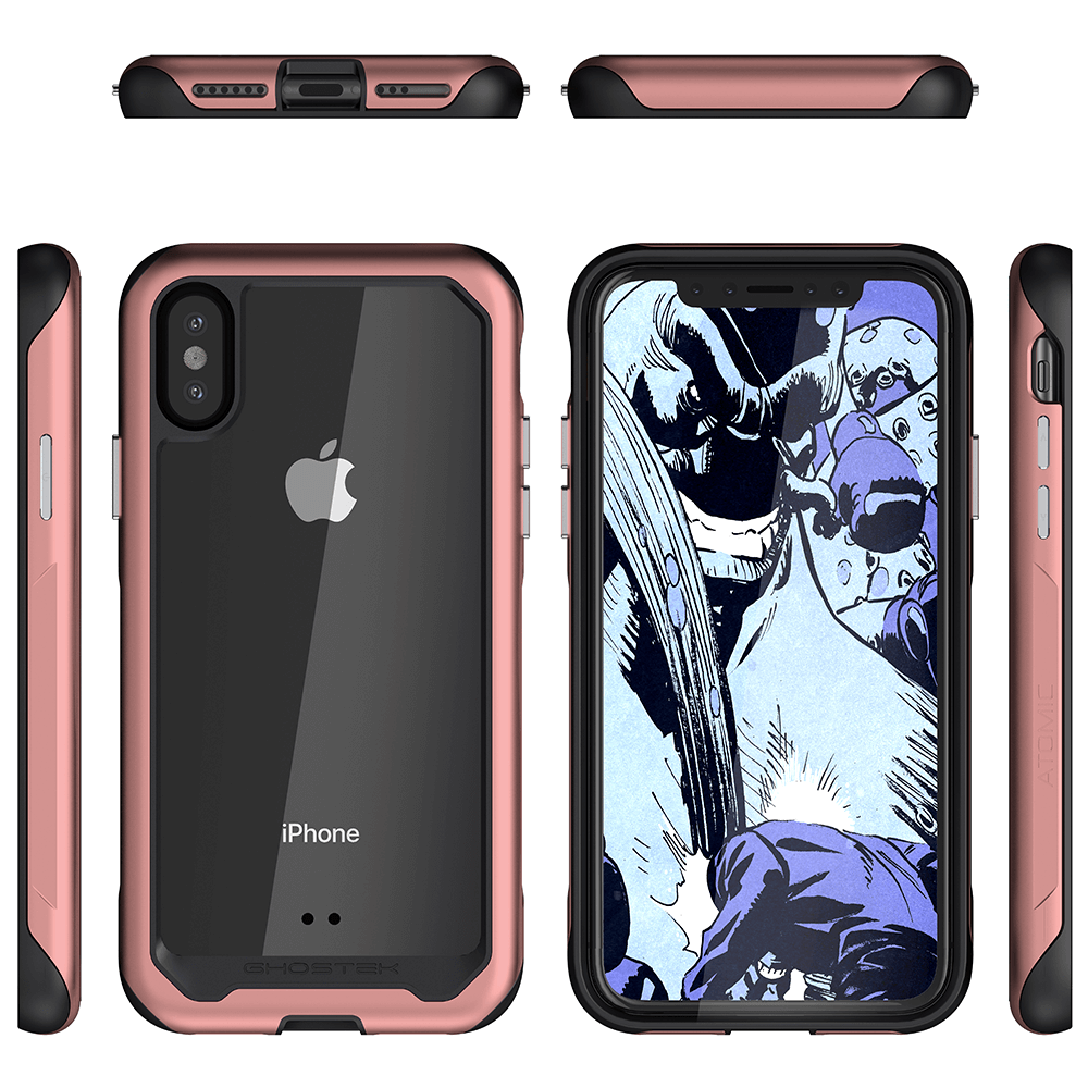 iPhone Xs Case, Ghostek Atomic Slim 2 Series  for iPhone Xs Rugged Heavy Duty Case|PINK