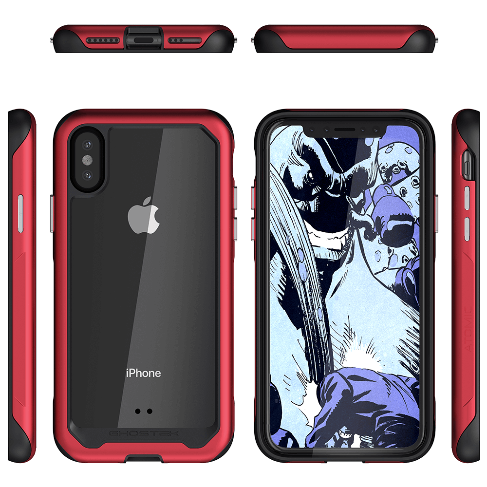 iPhone Xs Max Case, Ghostek Atomic Slim 2 Series  for iPhone Xs Max Rugged Heavy Duty Case|RED