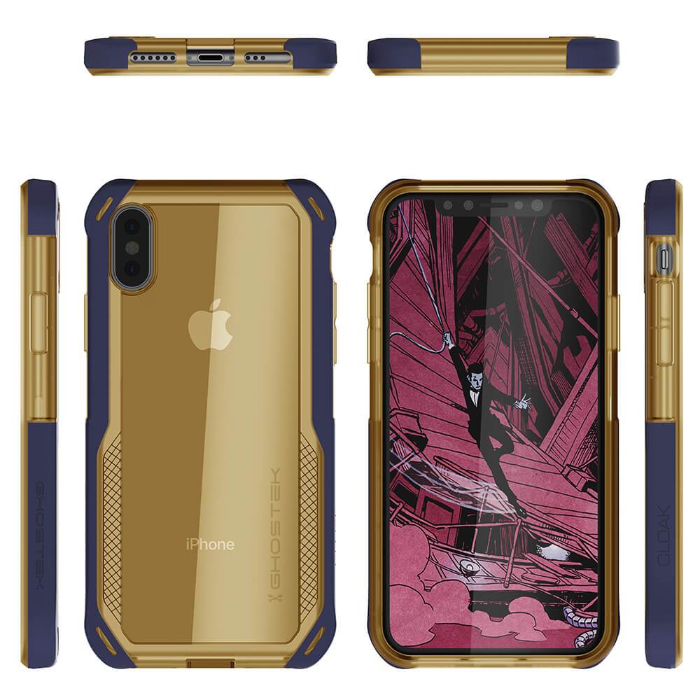 iPhone Xs Case, Ghostek Cloak 4 Series  for iPhone Xs / iPhone Pro Case | BLUE-GOLD