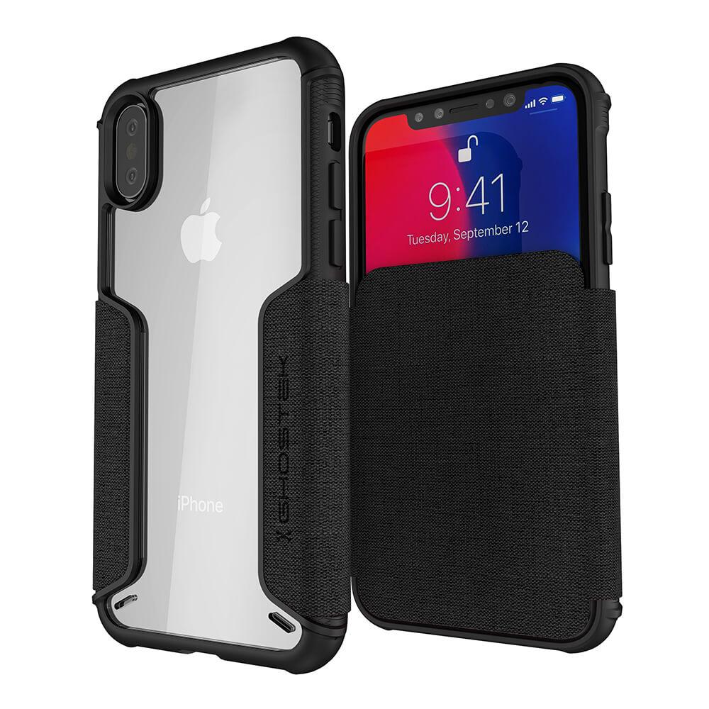 iPhone Xs Case, Ghostek Exec 3 Series for iPhone Xs / iPhone Pro Protective Wallet Case [BLACK]