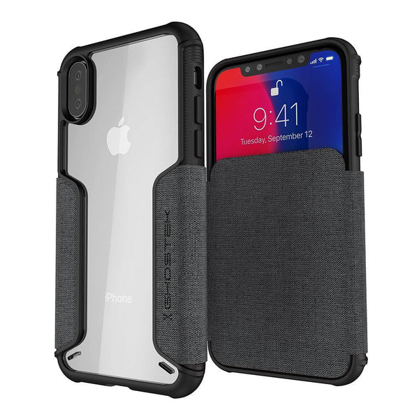 iPhone Xs Max Case, Ghostek Exec 3 Series for iPhone Xs Max / iPhone Pro Protective Wallet Case [Gray]
