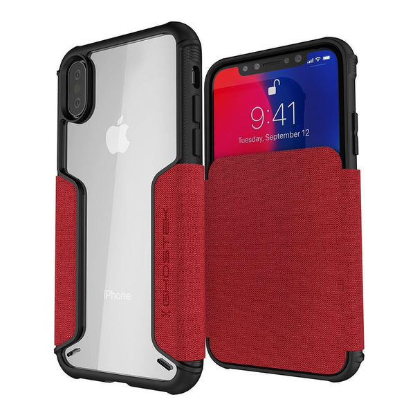 iPhone Xs Max Case, Ghostek Exec 3 Series for iPhone Xs Max / iPhone Pro Protective Wallet Case [RED]