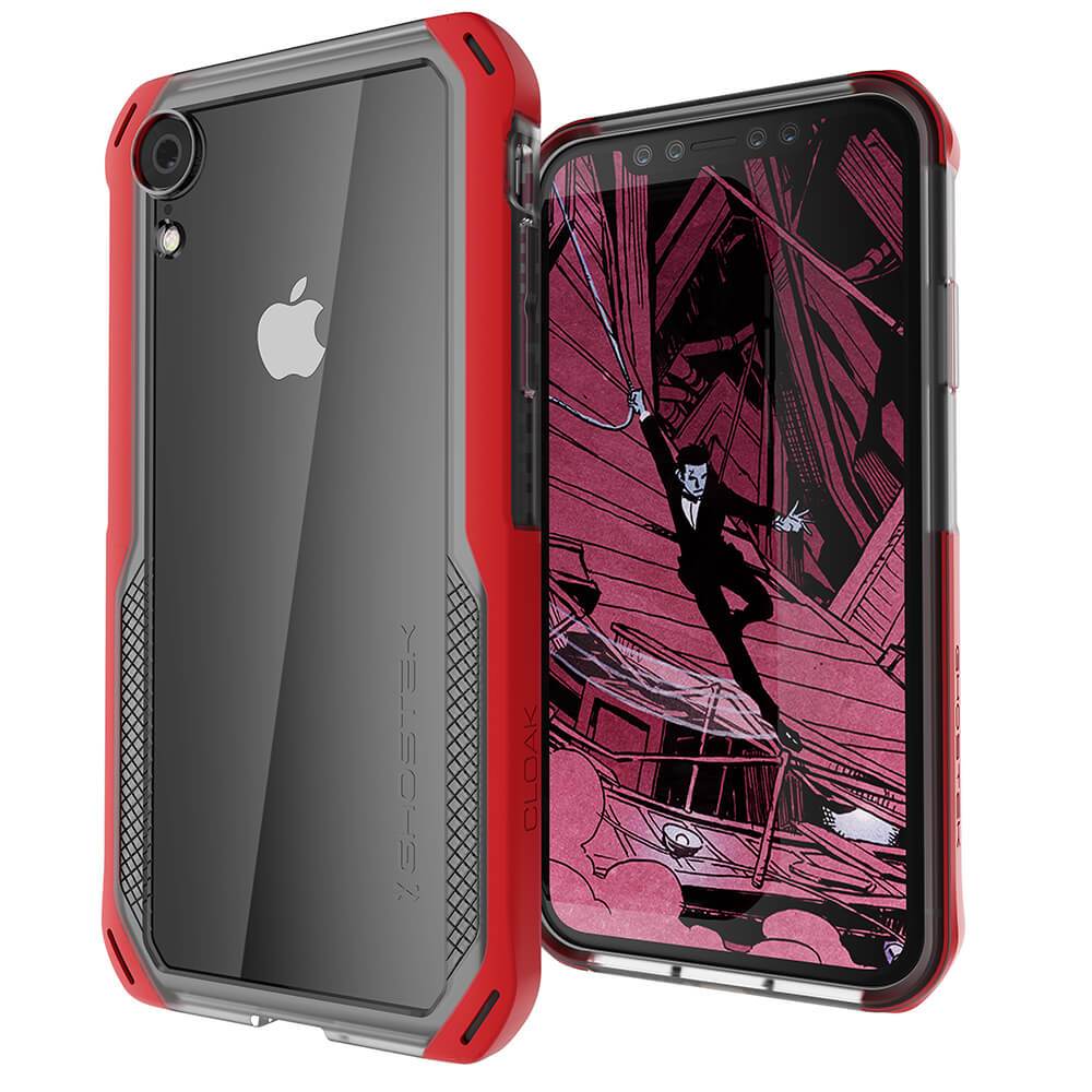 iPhone Xr Case, Ghostek Cloak 4 Series  for iPhone Xr / iPhone Pro Case | RED-CLEAR