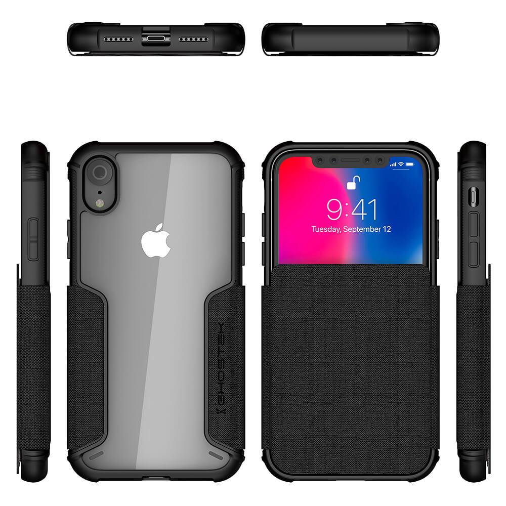 iPhone Xr Case, Ghostek Exec 3 Series for iPhone Xr / iPhone Pro Protective Wallet Case [BLACK]