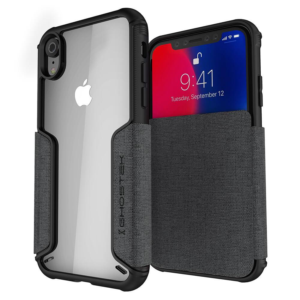 iPhone Xr Case, Ghostek Exec 3 Series for iPhone Xr / iPhone Pro Protective Wallet Case [GRAY]