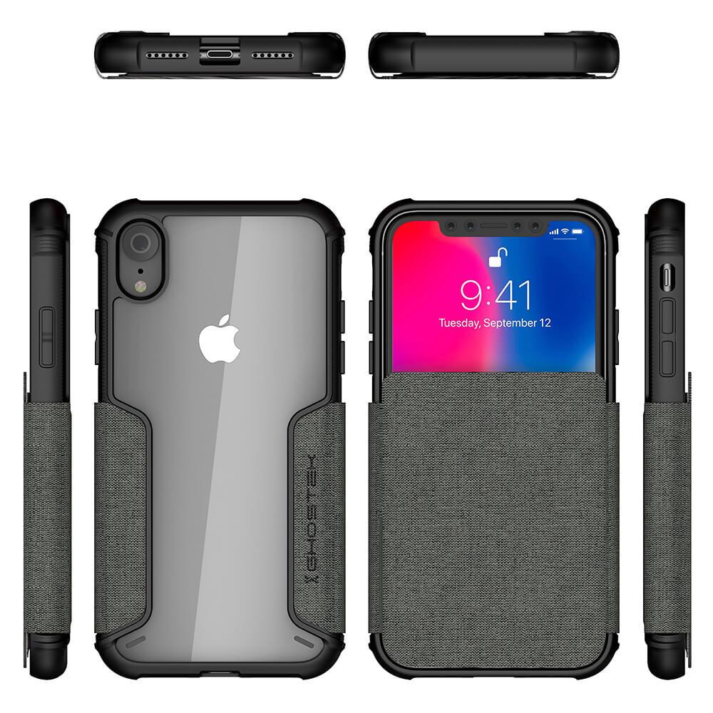 iPhone Xr Case, Ghostek Exec 3 Series for iPhone Xr / iPhone Pro Protective Wallet Case [GRAY]