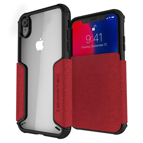 iPhone Xr Case, Ghostek Exec 3 Series for iPhone Xr / iPhone Pro Protective Wallet Case [RED]