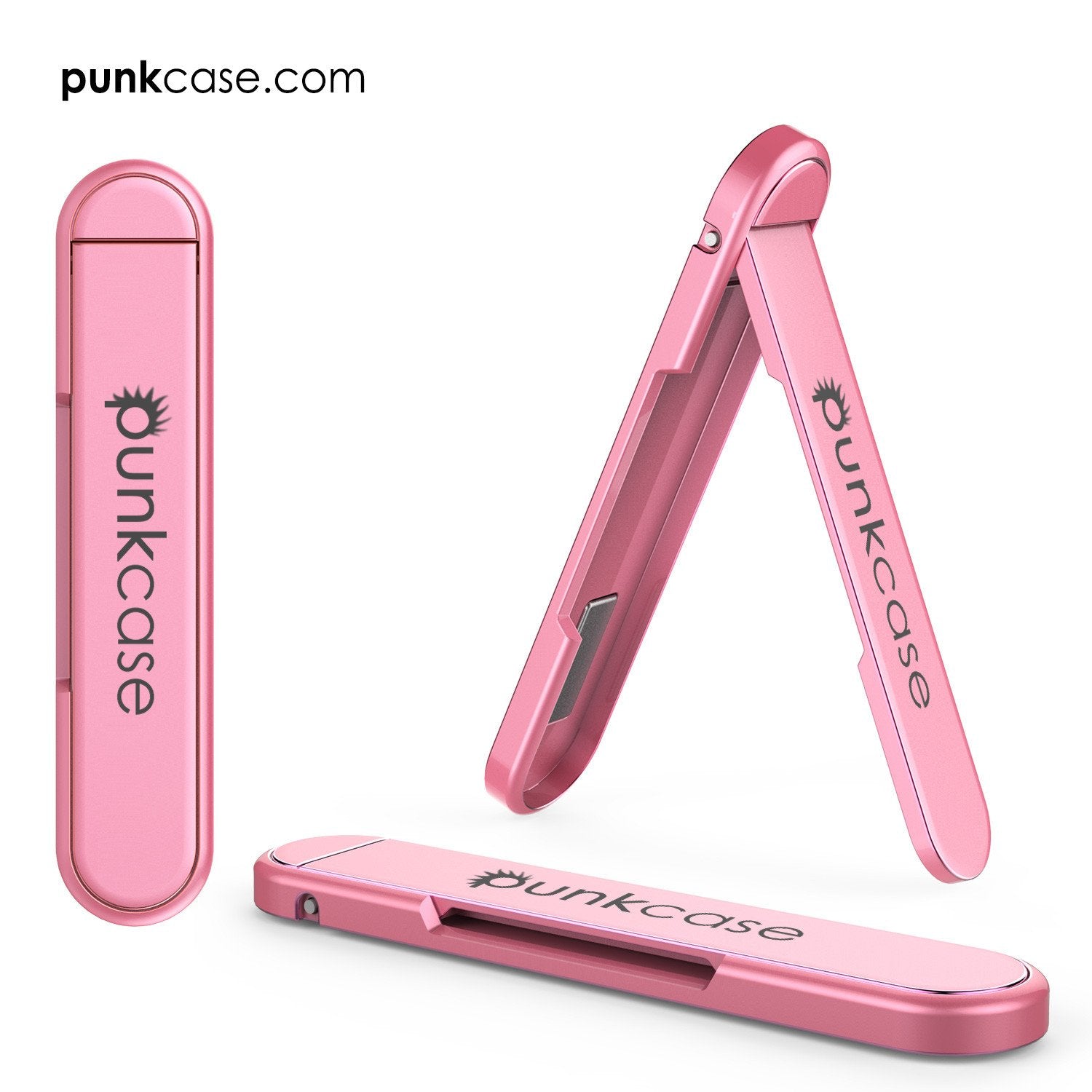 PUNKCASE FlickStick Universal Cell Phone Kickstand for all Mobile Phones & Cases with Flat Backs, One Finger Operation (Pink)