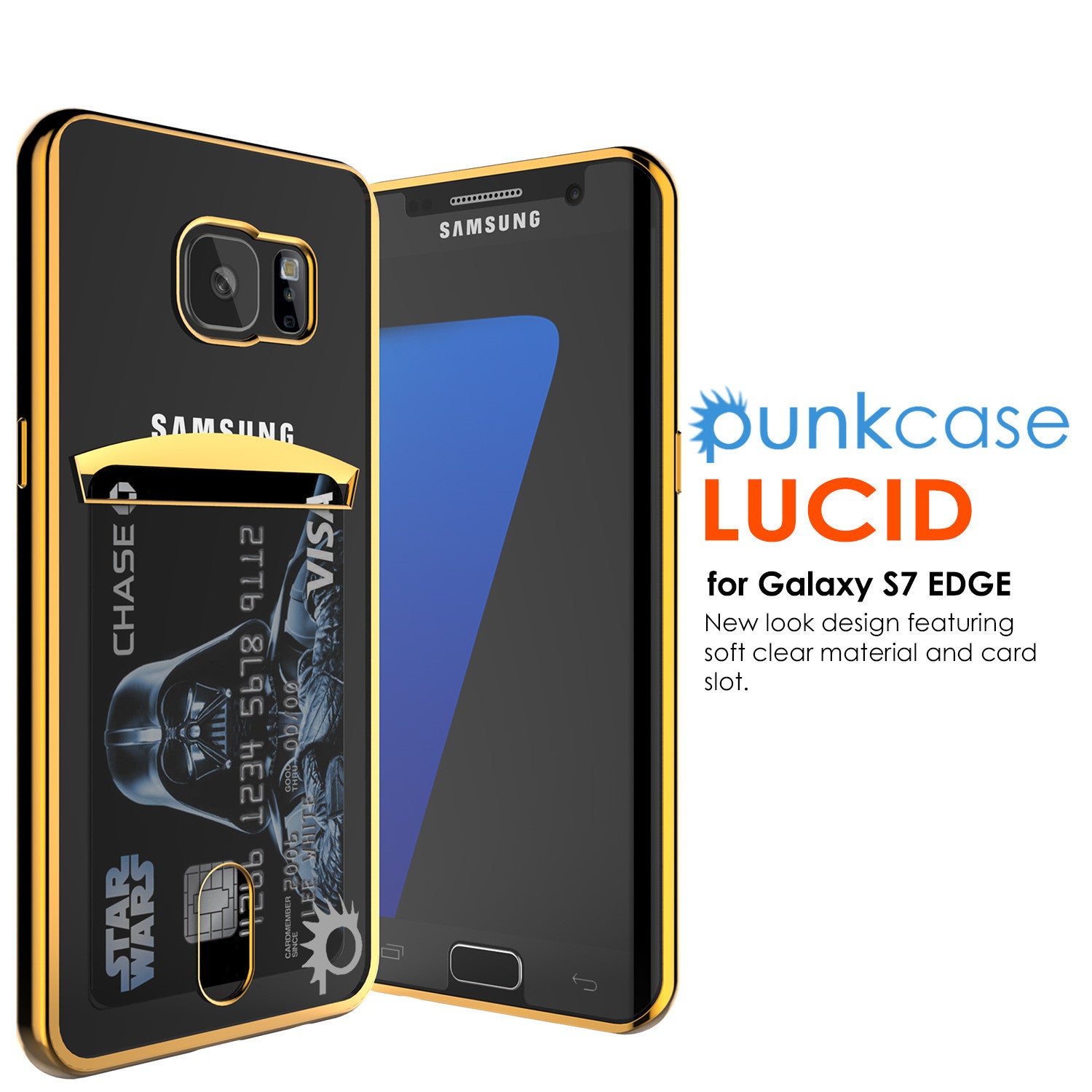 PUNKCASE - Lucid Series Premium Impact Case for Samsung S7 Edge | Gold