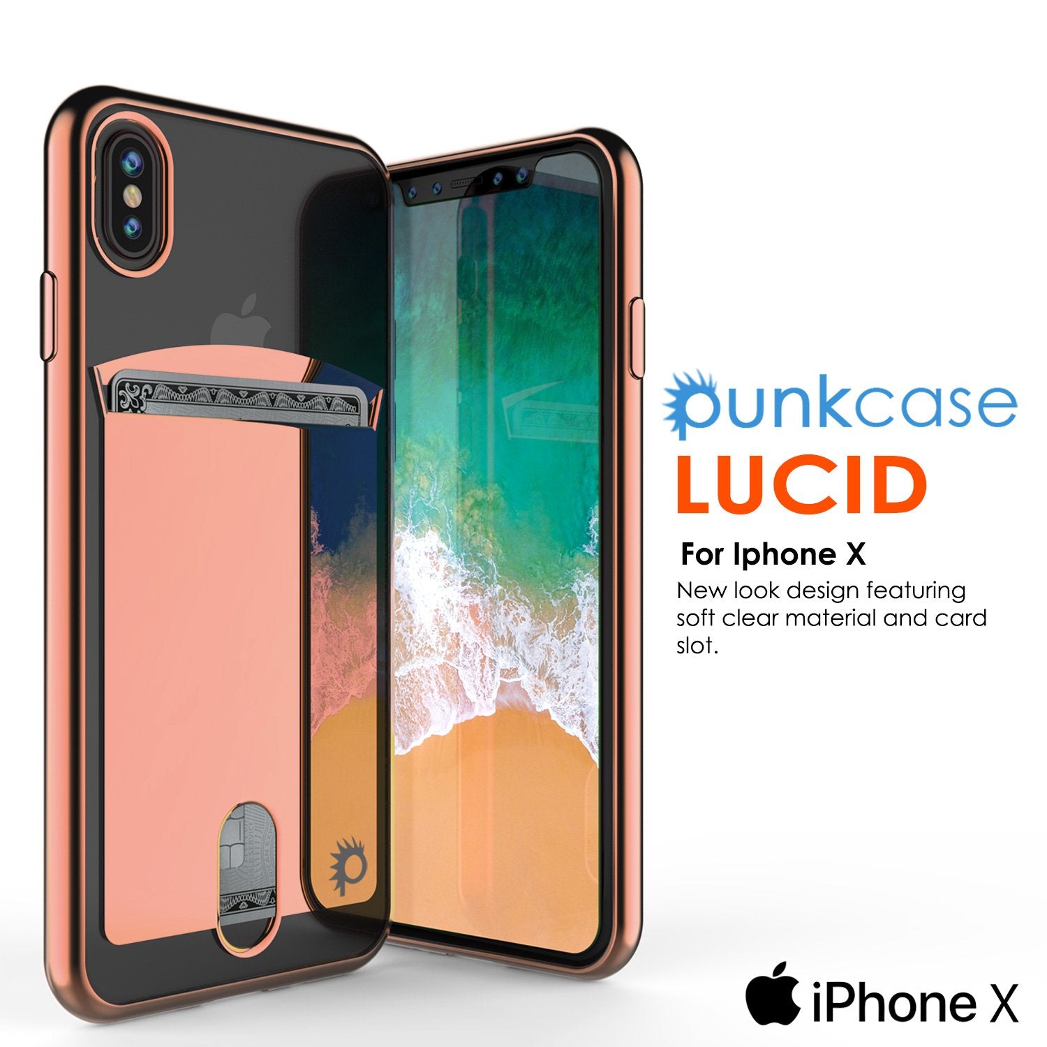 Punkcase iPhone X LUCID Series Dual Layer Armor Cover | Rose Pink