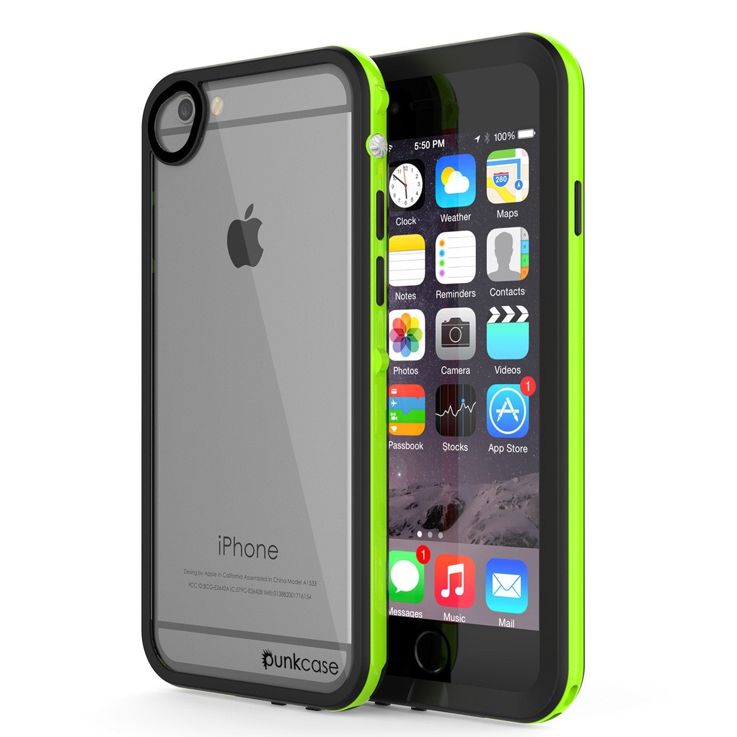 Apple iPhone 8 Waterproof Case, PUNKcase CRYSTAL 2.0 Light Green  W/ Attached Screen Protector  | Warranty