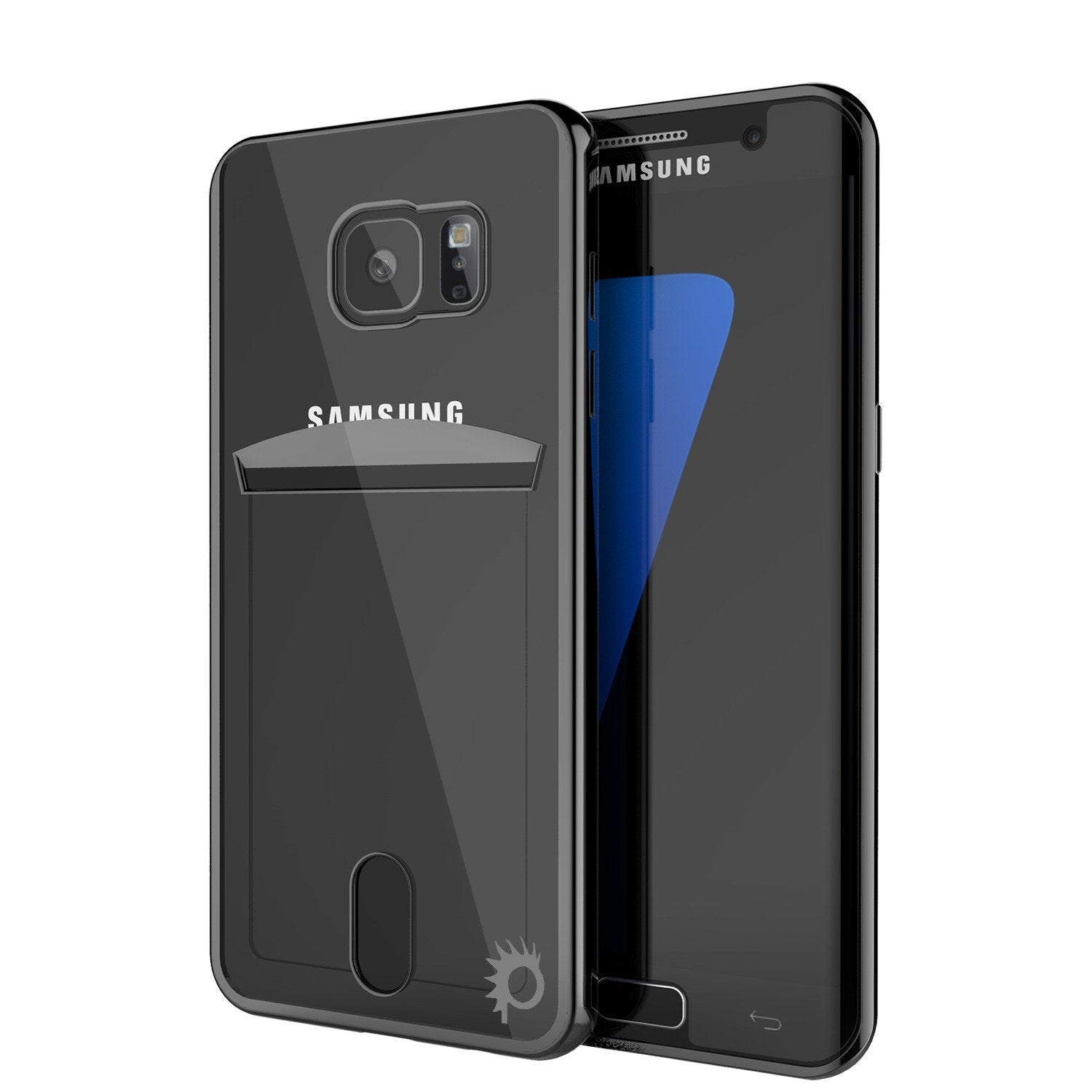 Galaxy S7 EDGE Case, PUNKCASE® LUCID Black Series | Card Slot | SHIELD Screen Protector | Ultra fit