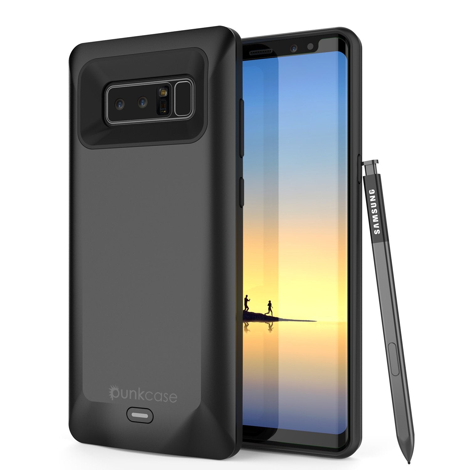 Galaxy Note 8 Battery Case, Punkcase 5000mAH Charger Case W/ Screen Protector | Integrated USB Port | IntelSwitch [Red]