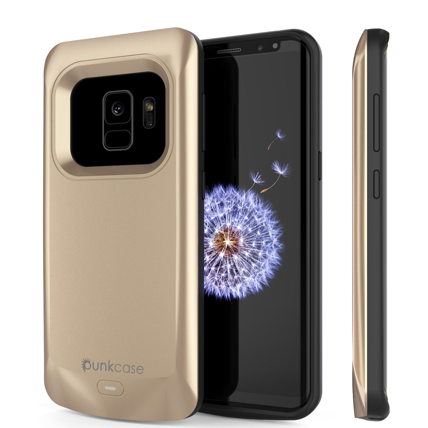 Galaxy S9 Battery Case, PunkJuice 5000mAH Fast Charging Power Bank W/ Screen Protector | Integrated USB Port | IntelSwitch | Slim, Secure and Reliable | Suitable for Samsung Galaxy S9 [Gold]