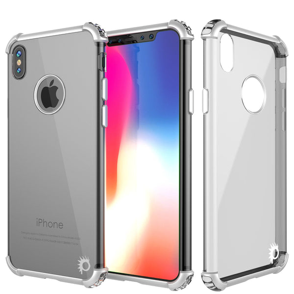 iPhone X Case, Punkcase BLAZE Silver Series Protective Cover W/ PunkShield Screen Protector