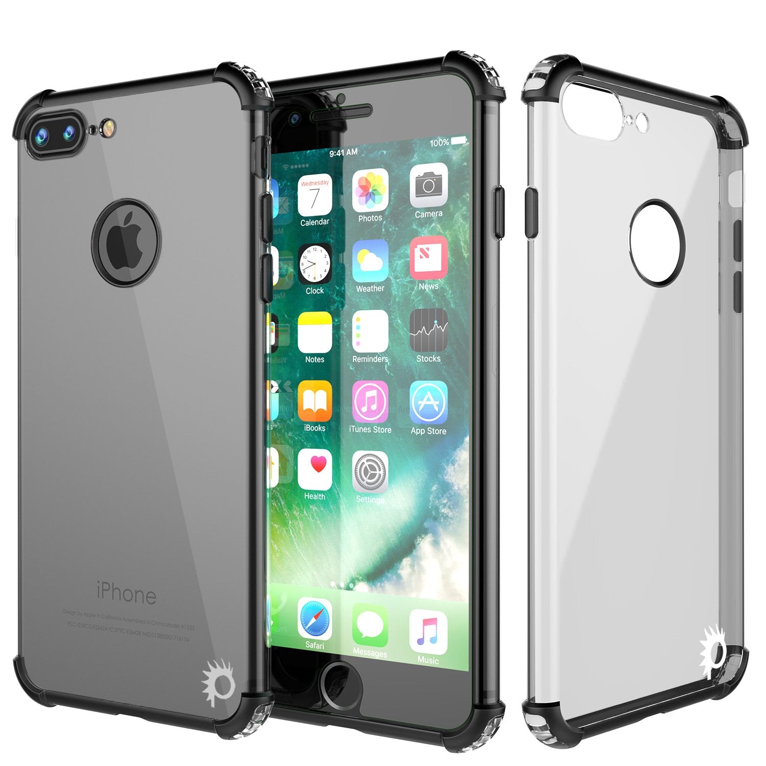 iPhone 8 PLUS Case, Punkcase BLAZE Black Series Protective Cover W/ PunkShield Screen Protector