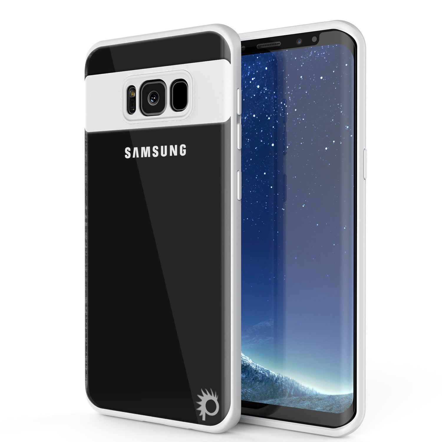 Galaxy S8 Case, Punkcase [MASK Series] [WHITE] Full Body Hybrid Dual Layer TPU Cover W/ Protective PUNKSHIELD Screen Protector
