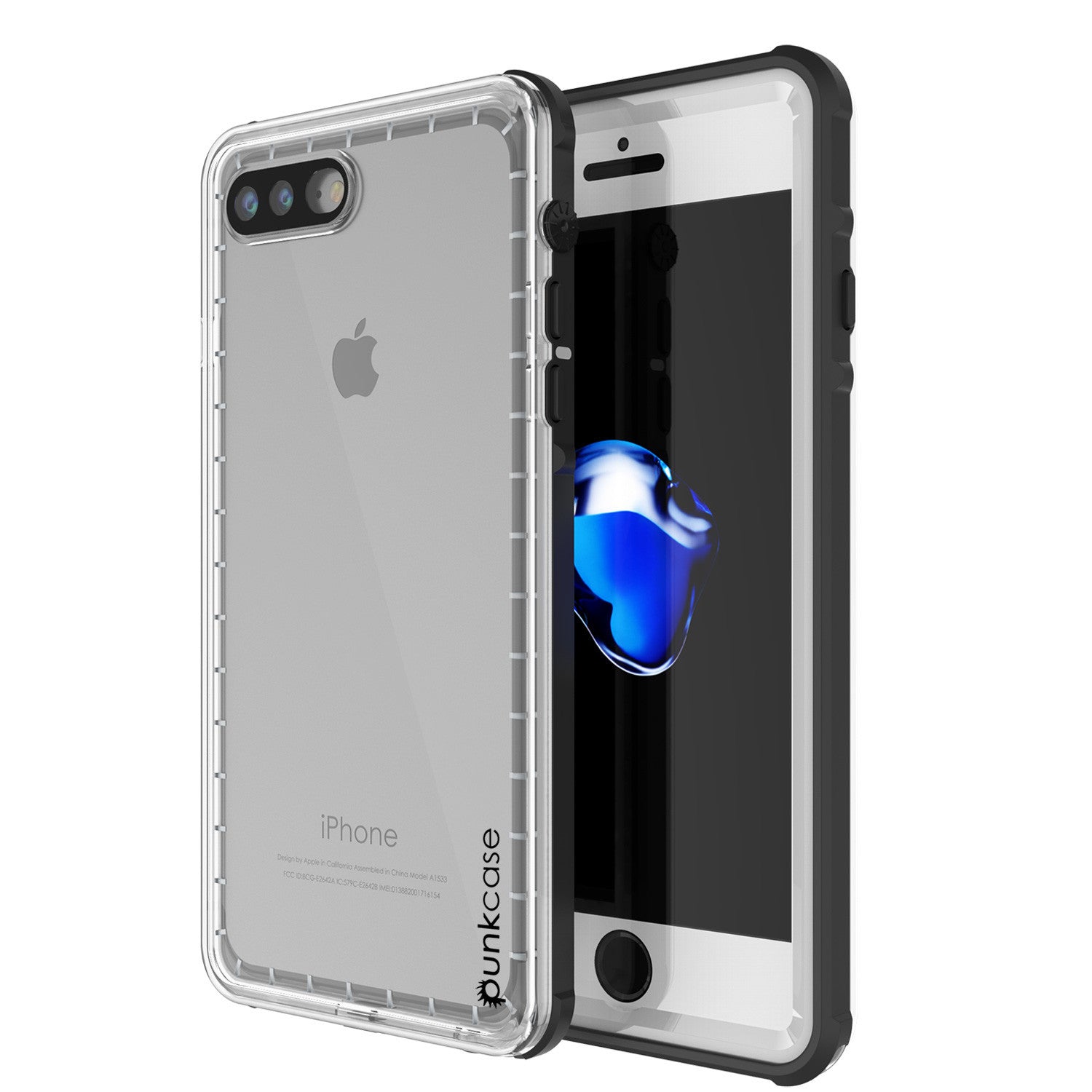iPhone 7+ Plus Waterproof Case, PUNKcase CRYSTAL White W/ Attached Screen Protector | Warranty