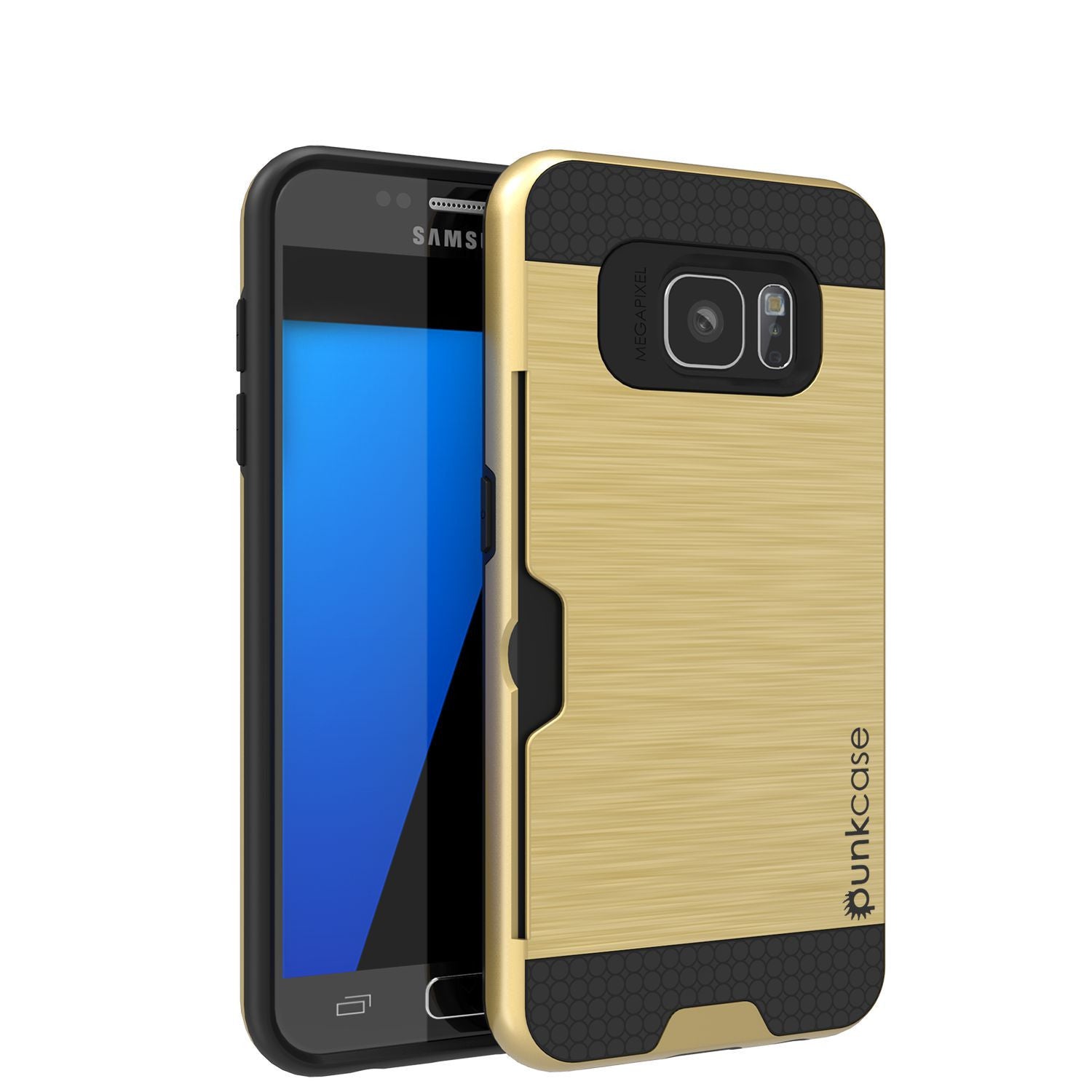 PUNKCASE - Slot Series Slim Armor Soft Case for Samsung S7 Edge | Gold